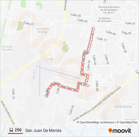 250 Bus Line Map