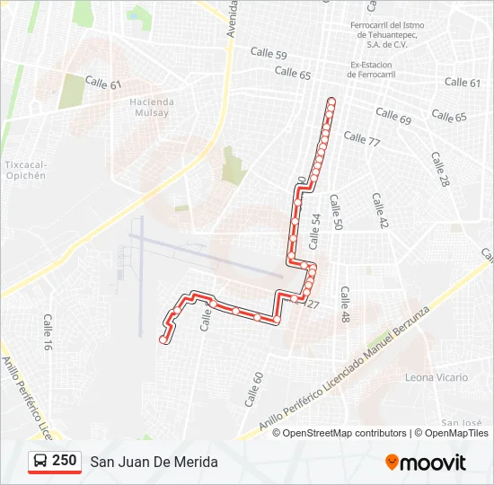 250 Bus Line Map