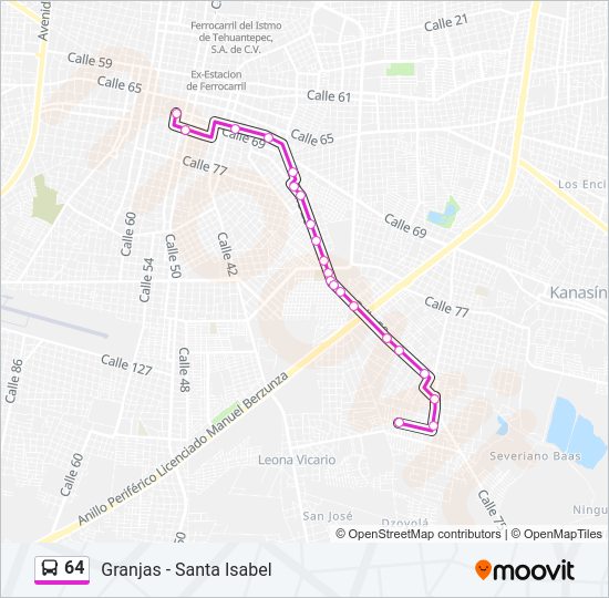 64 Bus Line Map
