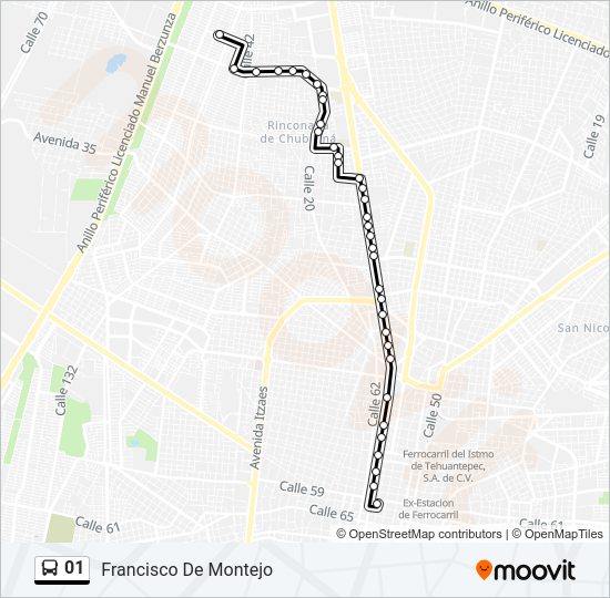Mapa de 01 de autobús