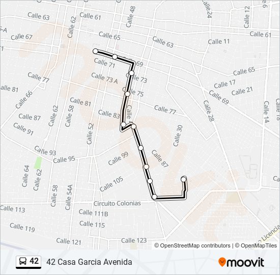 Mapa de 42 de autobús