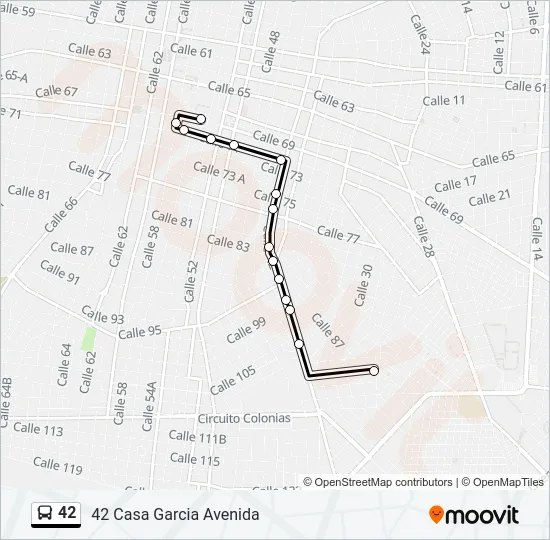 42 Bus Line Map