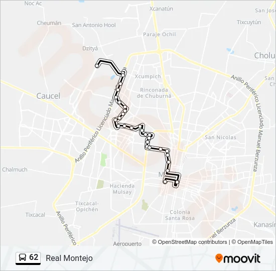 62 Bus Line Map
