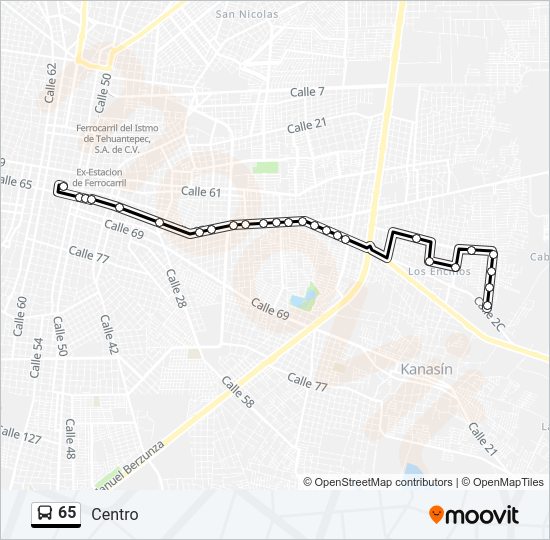 65 Bus Line Map