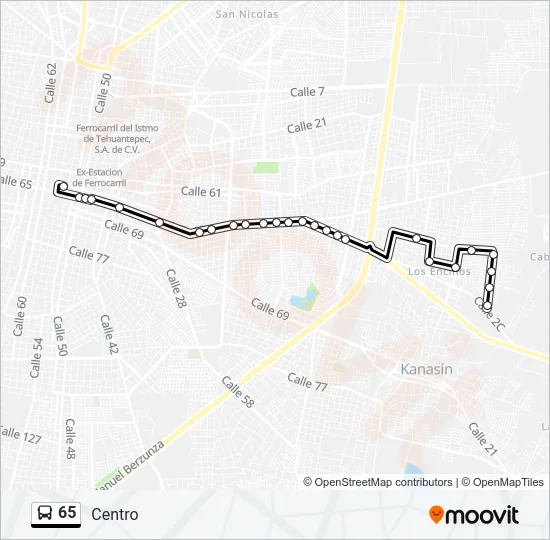 65 Bus Line Map