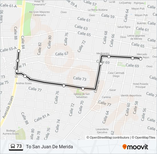 73 Bus Line Map
