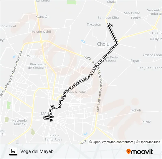 VEGA DEL MAYAB Bus Line Map