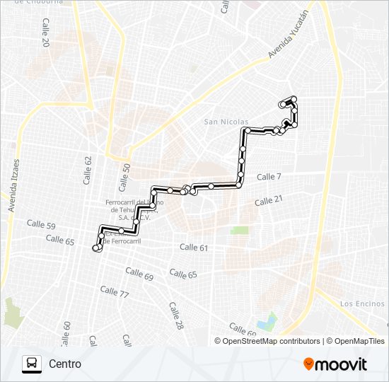 MAYAPÁN-POLÍGONO 108 bus Line Map