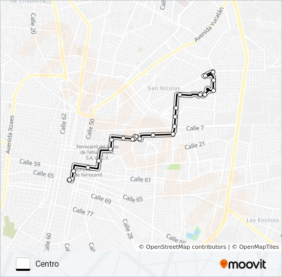 MAYAPÁN-POLÍGONO 108 bus Line Map