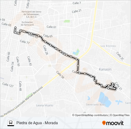 PIEDRA DE AGUA - MORADA bus Line Map