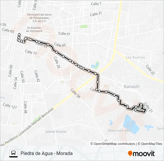 PIEDRA DE AGUA - MORADA Bus Line Map