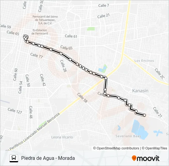 PIEDRA DE AGUA - MORADA Bus Line Map