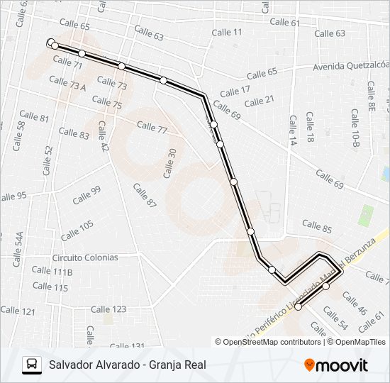SALVADOR ALVARADO - GRANJA REAL Bus Line Map