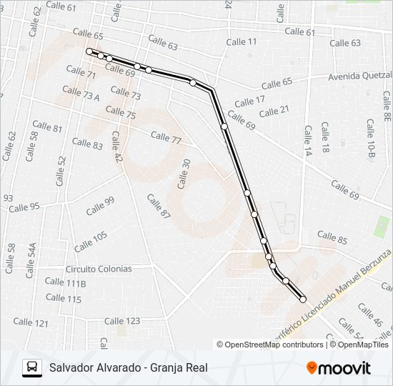 SALVADOR ALVARADO - GRANJA REAL Bus Line Map