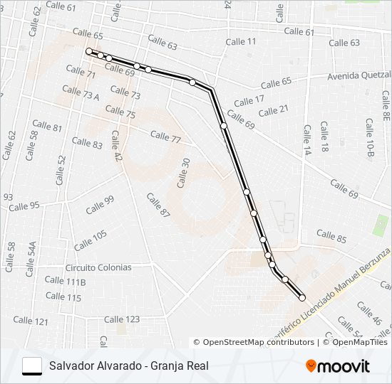 SALVADOR ALVARADO - GRANJA REAL bus Line Map