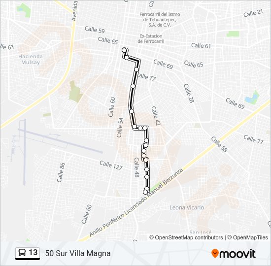 13 Bus Line Map