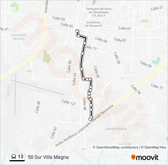 13 Bus Line Map