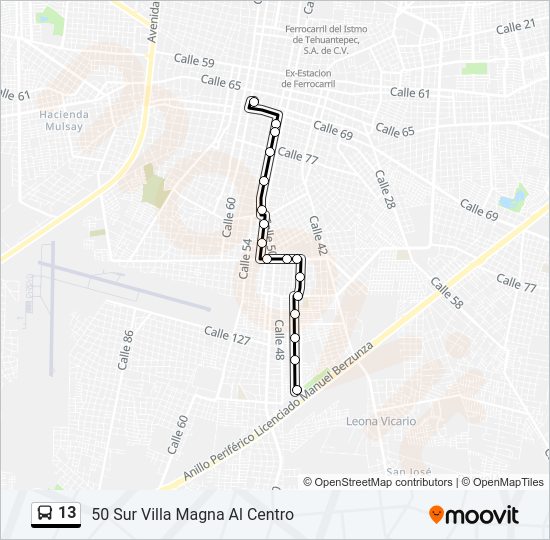 13 Bus Line Map
