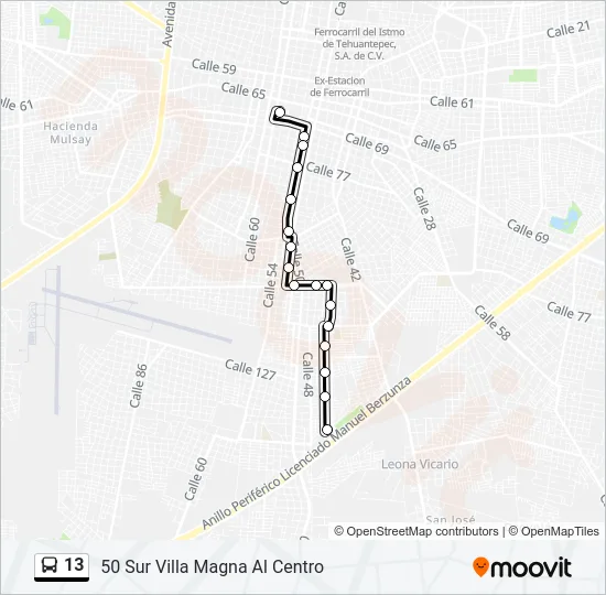 13 Bus Line Map