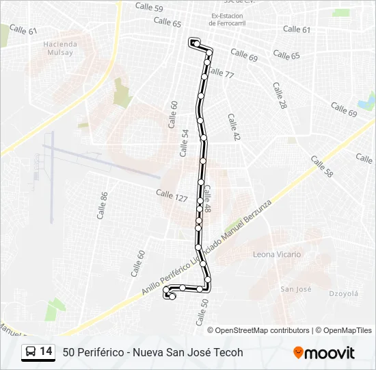 14 Bus Line Map
