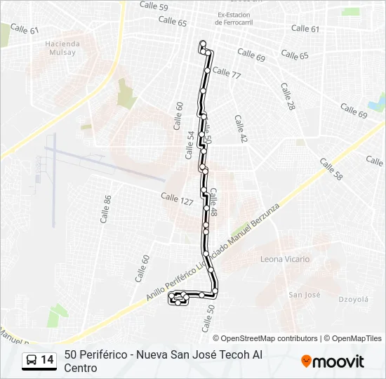 14 Bus Line Map