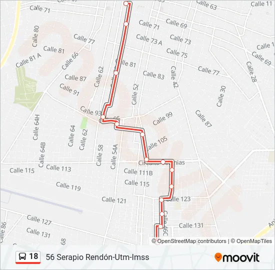 18 Bus Line Map