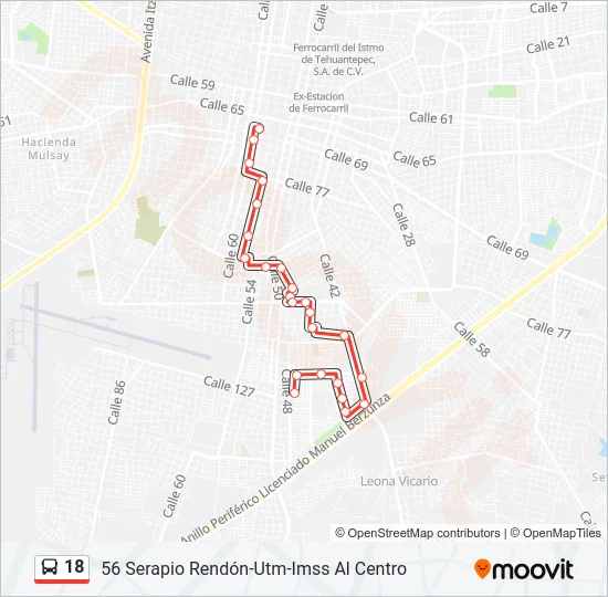 18 Bus Line Map