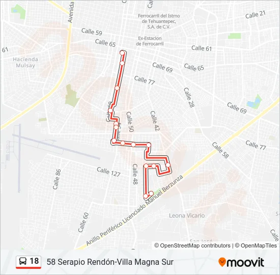 18 Bus Line Map