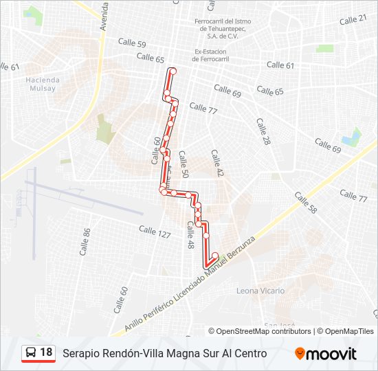18 Bus Line Map