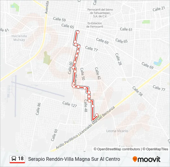 18 Bus Line Map