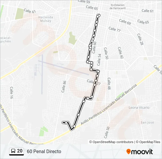 20 Bus Line Map