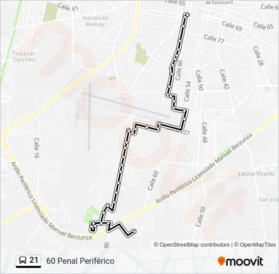 21 Bus Line Map