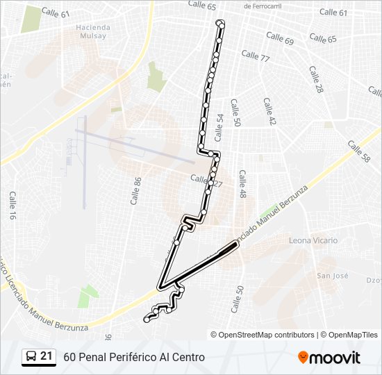 21 Bus Line Map