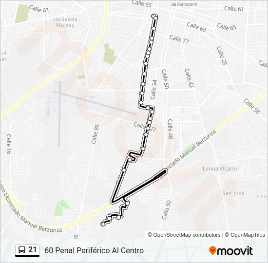 21 Bus Line Map