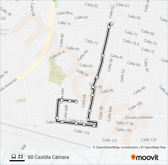 22 Bus Line Map
