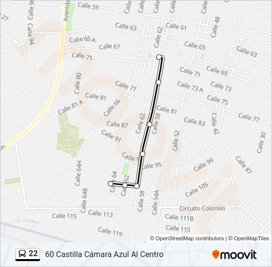 22 Bus Line Map