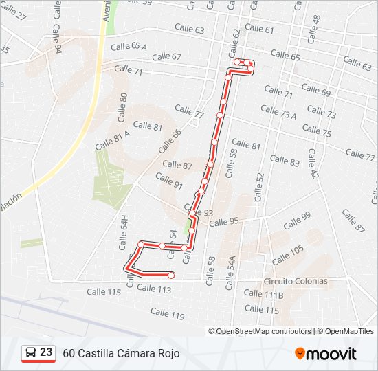 23 Bus Line Map