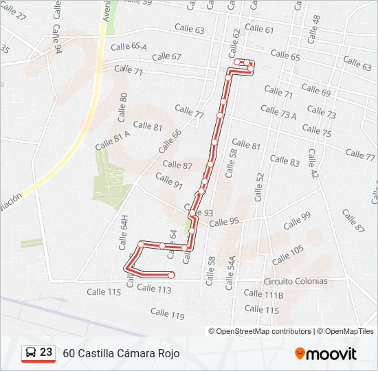 23 Bus Line Map