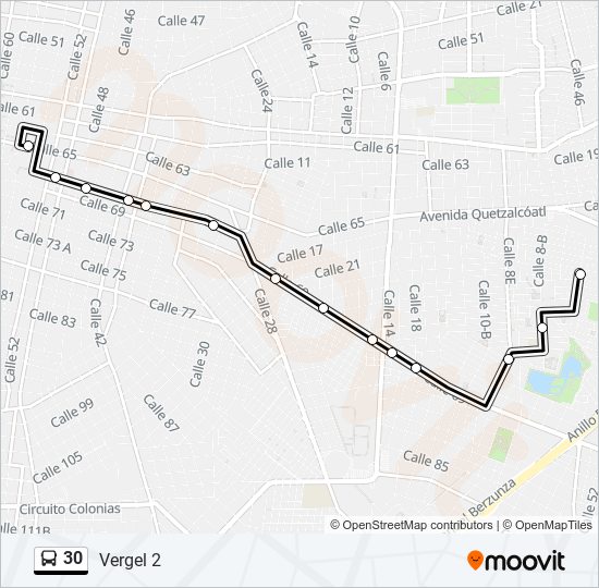 Mapa de 30 de autobús