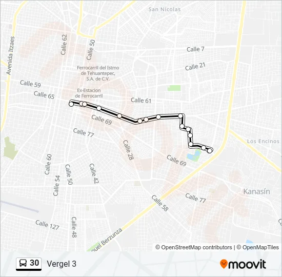 30 Bus Line Map