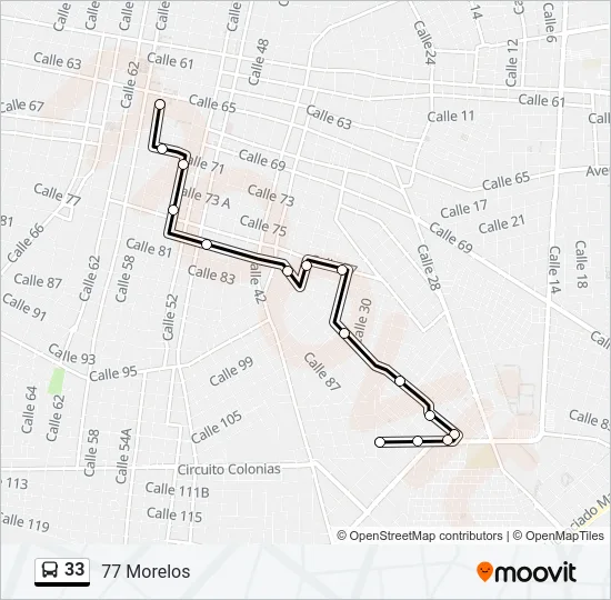33 Bus Line Map