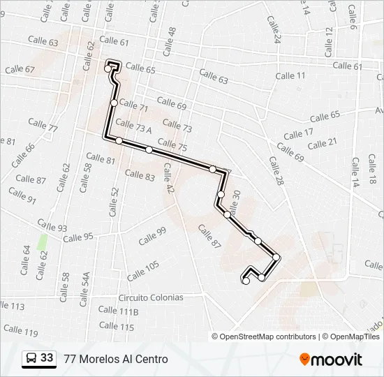 33 Bus Line Map