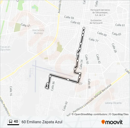 Mapa de 40 de autobús