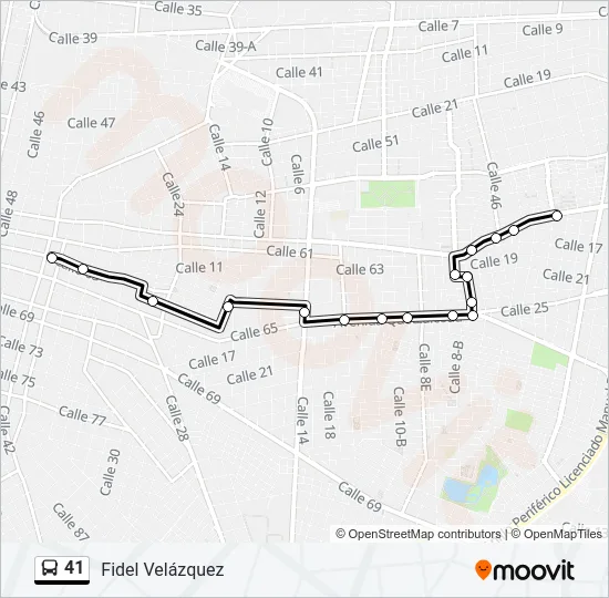 41 Bus Line Map