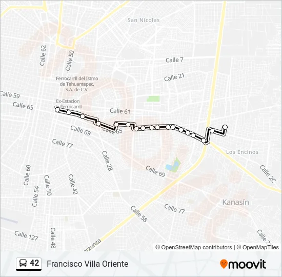42 Bus Line Map