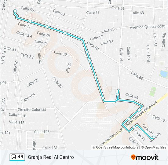 Mapa de 49 de autobús