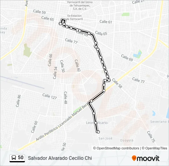 50 Bus Line Map