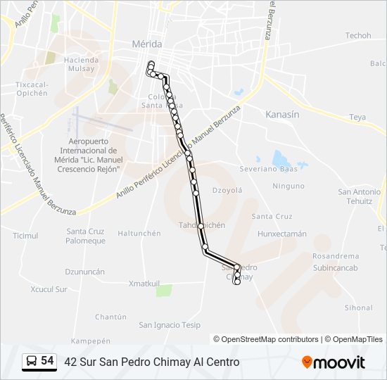 54 Bus Line Map