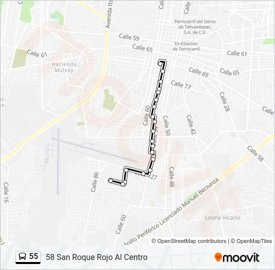 55 Bus Line Map