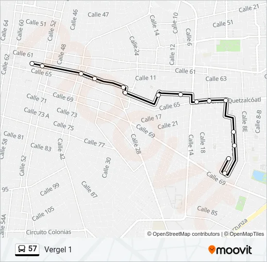 57 Bus Line Map